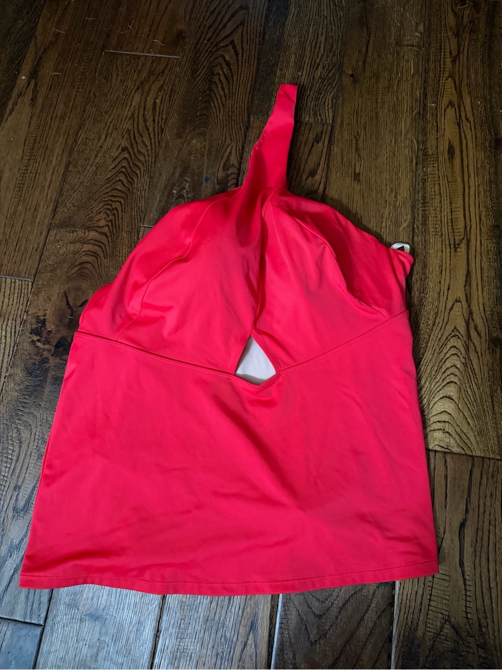 6TH & LANE Bright Coral One-Shoulder Tankini Top Size 42C